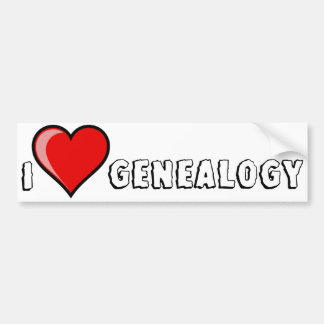 I Love Genealoy Bumpersticker (White)