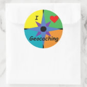 I Love Géocaching autocollant (Large) (Sac)