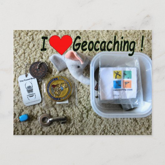 I Love Geocaching briefkaart: Open Cache Briefkaart (Voorkant)