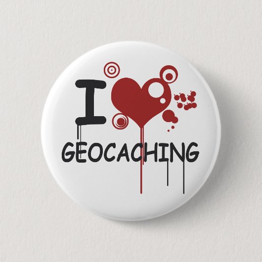 I love geocaching ronde button 5,7 cm (Voorkant)