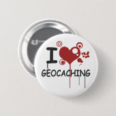 I love geocaching ronde button 5,7 cm (Voorkant /achterkant)