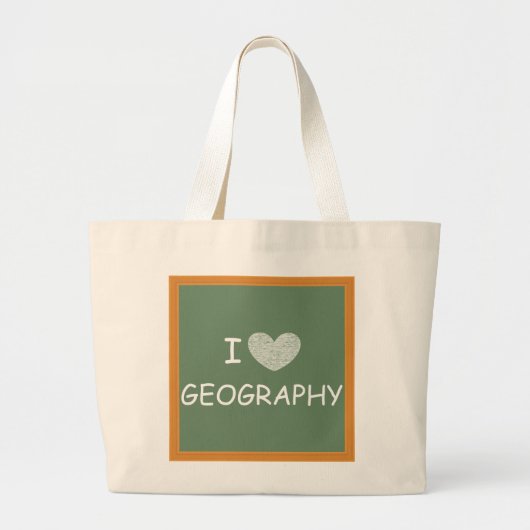 I Love Geography Grote Tote Bag (Voorkant)
