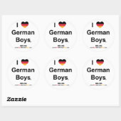 I Love German Boys Ronde Sticker (Vel)