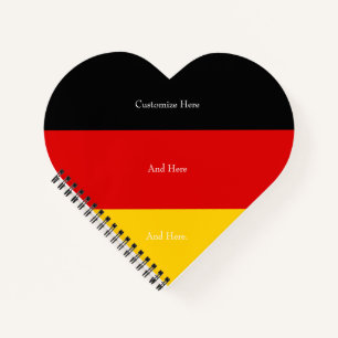 I Love Germany Black Red Gold Flag Personated No. Notitieboek