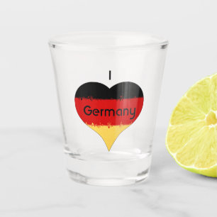 I Love Germany Grunge Heart Flag Design Shot Glas