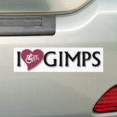 I Love Gimps Bumpersticker (Op auto)
