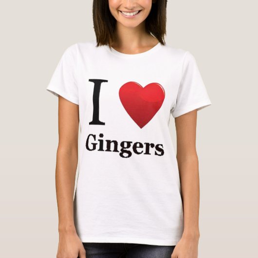 I Love Gingers T Shirt (Voorkant)
