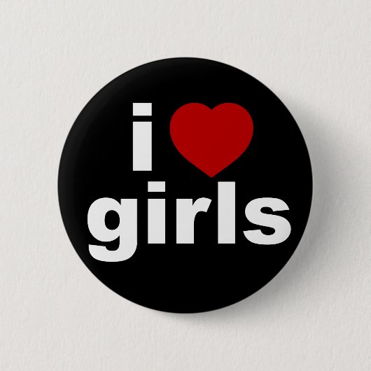 I Love Girls Black Button (Voorkant)