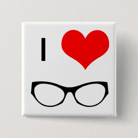 I Love Glasses Button (Voorkant)