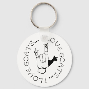 I Love Goats ASL Sign Language Hand Symbol Sleutelhanger
