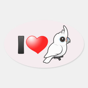 I Love Goffin's Cockatoos Ovale Sticker