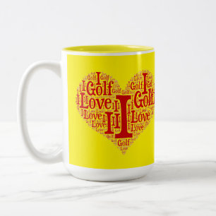 I Love Golf - Mug à café à deux tons