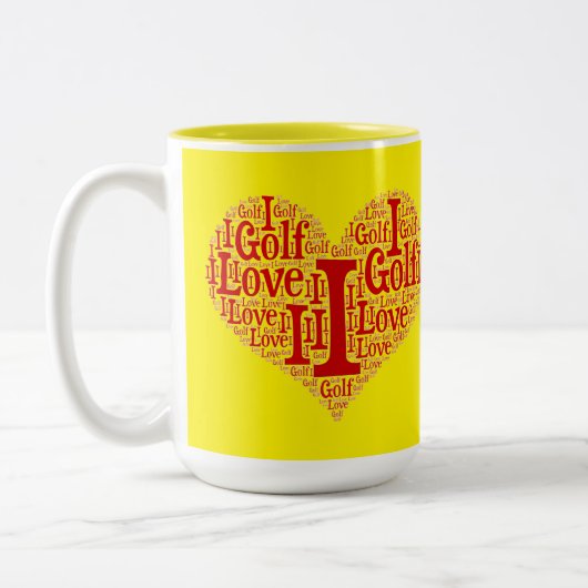I Love Golf - Mug à café à deux tons (Gauche)