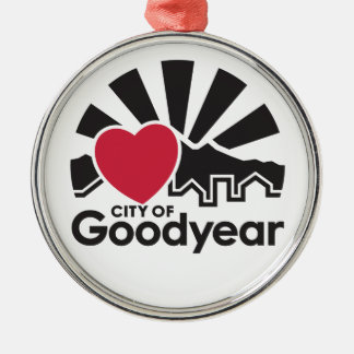 I Love Goodyear Glass and Metal Ornament