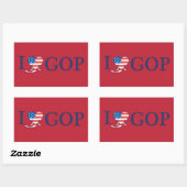 "I Love GOP" Rechthoek Stickers (Vel)
