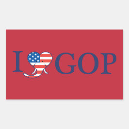 "I Love GOP" Rechthoek Stickers