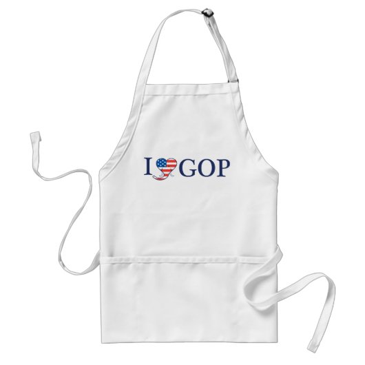 "I Love GOP" White BBQ Grilling Apron Standaard Schort (Voorkant)
