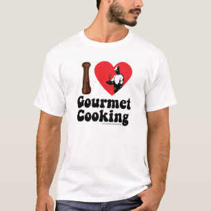 I Love Gourmet Cooking Heart Logo Design T-shirt