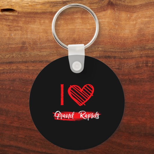 I Love Grand Rads I Heart Grand Rads  Sleutelhanger (Voorkant)