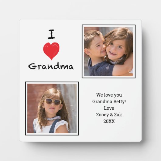 I Love Grandma 2 Photo  Plaque (Devant)