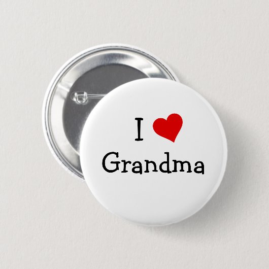 I Love Grandma Button (Voorkant /achterkant)