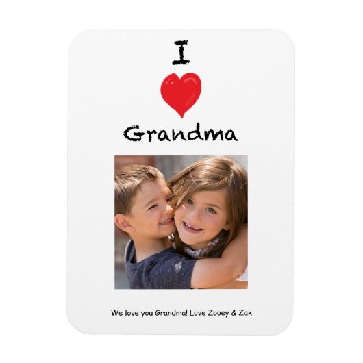 I Love Grandma Photo Magnet Keepomwille Magneet (Verticaal)