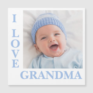 I Love Grandma Typography Photo Magnetic Kaart