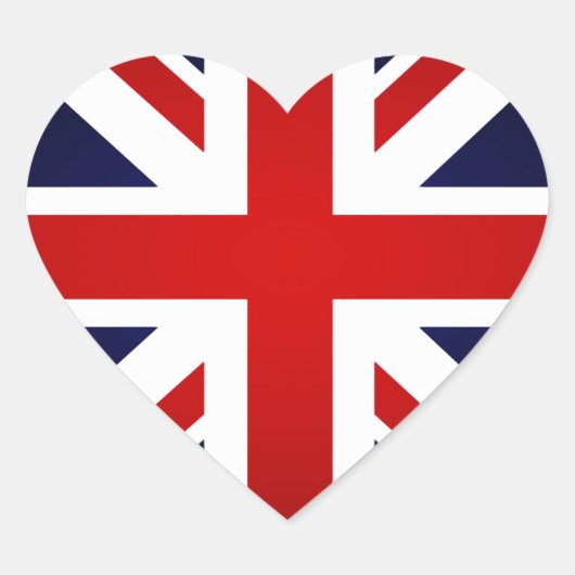 I Love Great Britain - Union Jack British flag Hart Sticker (Voorkant)
