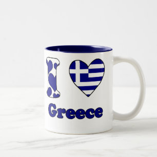 I love Greece Tweekleurige Koffiemok