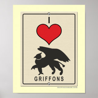 I Love Griffons Poster