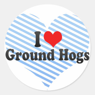 I Love Ground Hogs Ronde Sticker