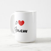 I Love Guam Heart Typography Coffee Mug (Devant gauche)