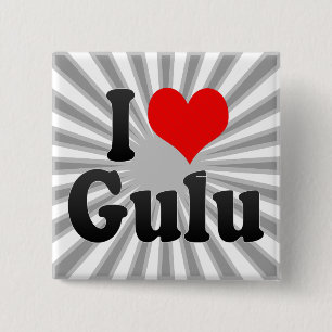 I Love Gulu, Uganda Vierkante Button 5,1 Cm