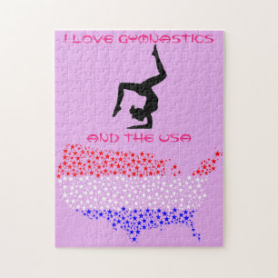 I Love Gymnastics and the USA Puzzle Legpuzzel