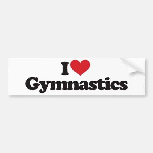 I Love Gymnastics Bumpersticker (Voorkant)
