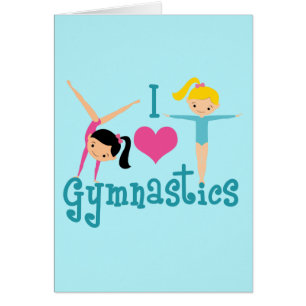 I Love Gymnastics Cute Gymnast Kaart