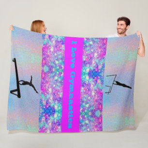 I Love Gymnastics Girls Fleece Blanket Deken