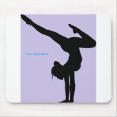 I Love Gymnastics - Gymnast with Lila Background Muismat (Voorkant)