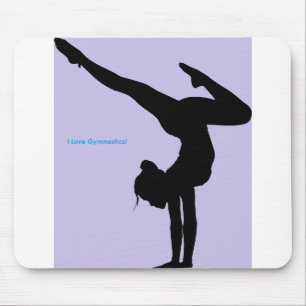 I Love Gymnastics - Gymnast with Lila Background Muismat