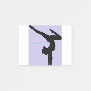 I Love Gymnastics - Gymnast with Lila Background Post-it® Notes