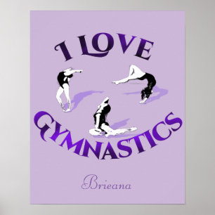 I Love Gymnastics Personalized Poster