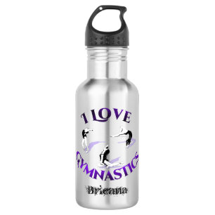 I Love Gymnastics Personalized Waterfles