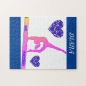 "I Love Gymnastics" puzzel met harten. (Horizontaal)