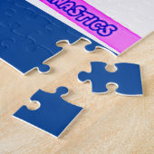 "I Love Gymnastics" puzzel met harten. Legpuzzel (Zijkant)