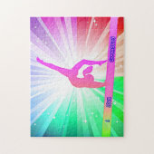 "I LOVE GYMNASTICS" puzzle avec gymnaste. (Vertical)