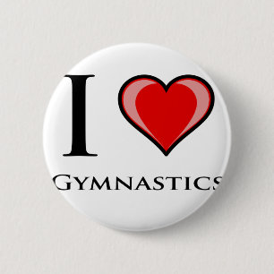 I Love Gymnastics Ronde Button 5,7 Cm
