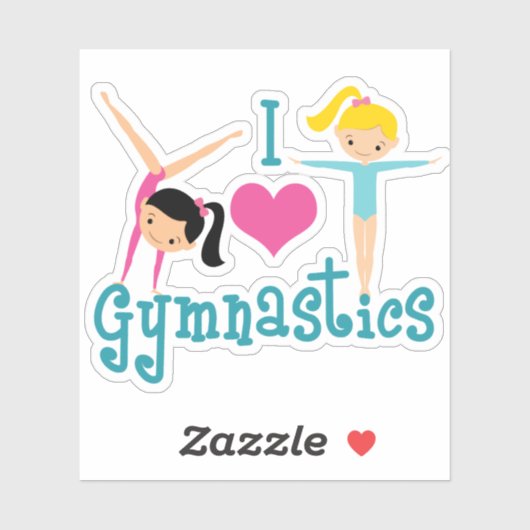 I Love Gymnastics Sticker (Vel)