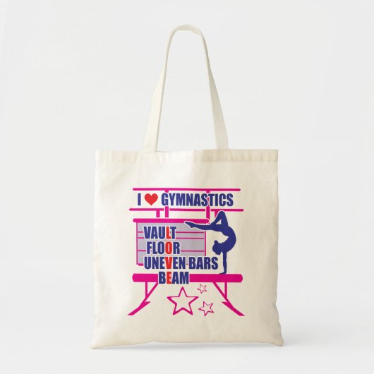 I Love Gymnastics Tote Bag (Voorkant)