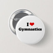 I Love Gymnastics Tshirt Ronde Button 5,7 Cm (Voorkant /achterkant)