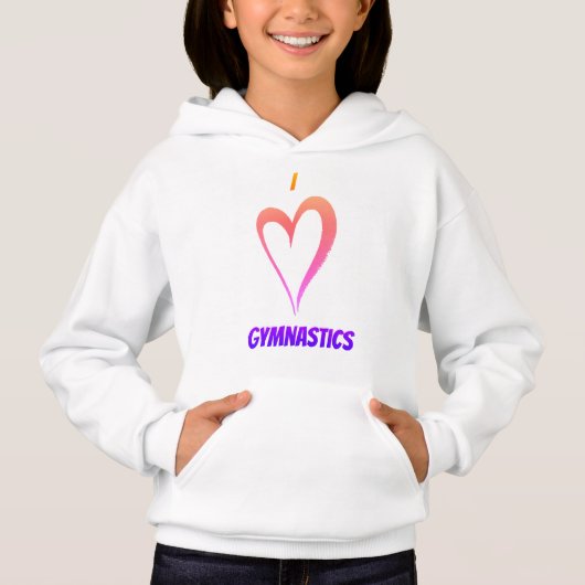 I Love Gymnastique - Enfants Sweat - shirt à capuc (Devant)